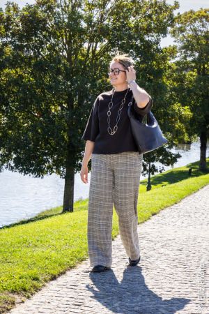 Mira (Elastic) Check Brown