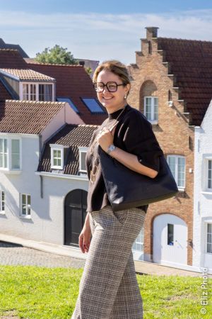 Mira (Elastic) Check Brown