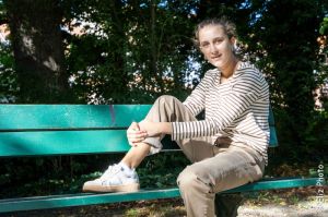 Terry stripe  creme/praline